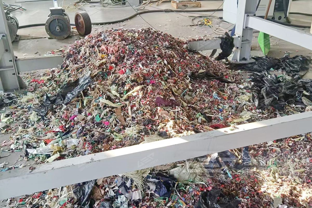 工业破袋机出料展示