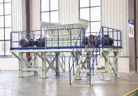 郑州洁普一体式双轴撕碎机 滴灌带再生的破局者